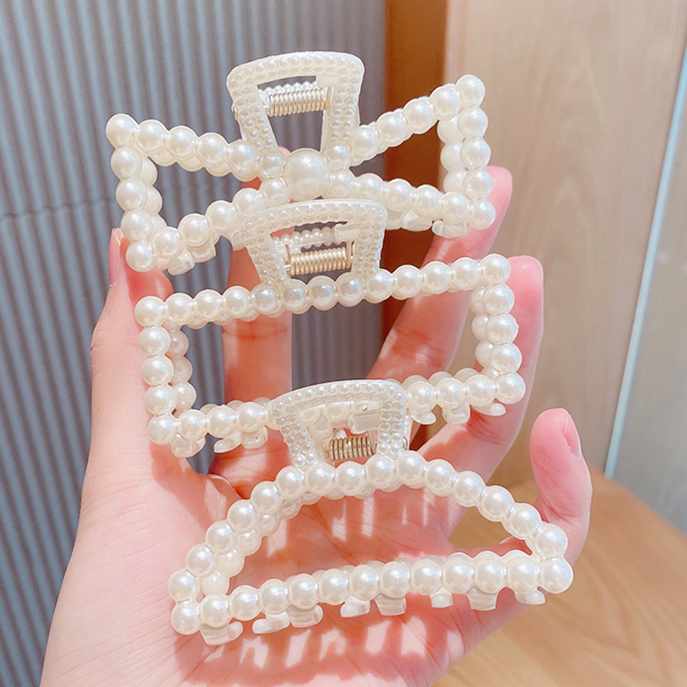 Women Accessories Online - Elegant Imitation Pearl Hair Claw Clips