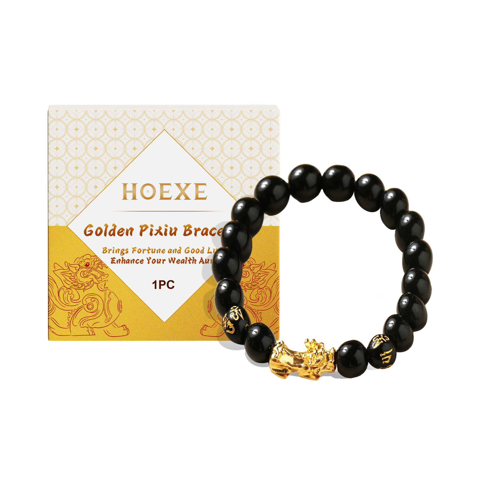 Women Accessories Meaning - Hoexe Gold Pixiu Beaded Bracelet Stylish