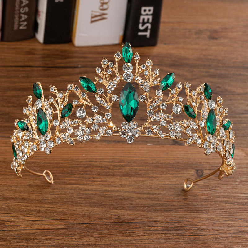 Women Accessories For Wedding - Tiara Colorful Rhinestone Queen Crown Bridal