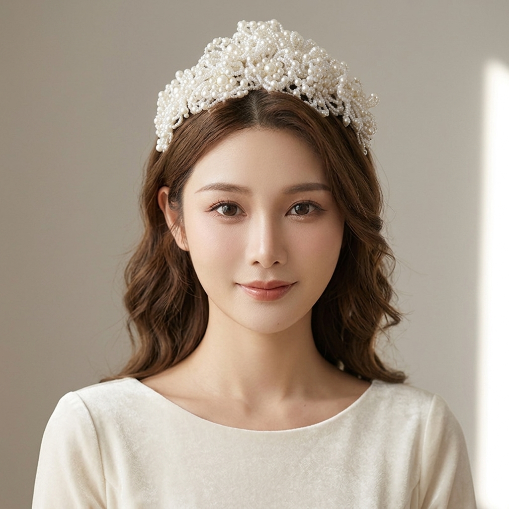 Women Accessories For Wedding - Pearl Crown Headpiece For Wedding Bridal