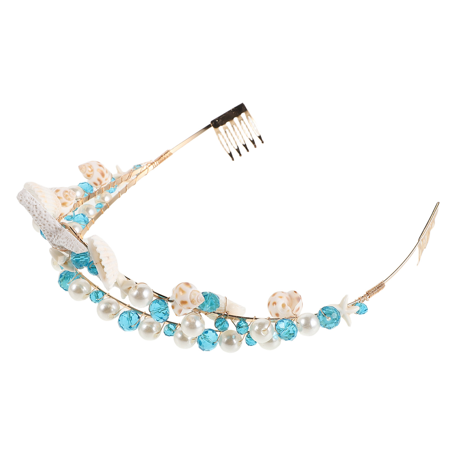 Women Accessories For Wedding - Seashell Crown Bridal Headband Pearl Wedding