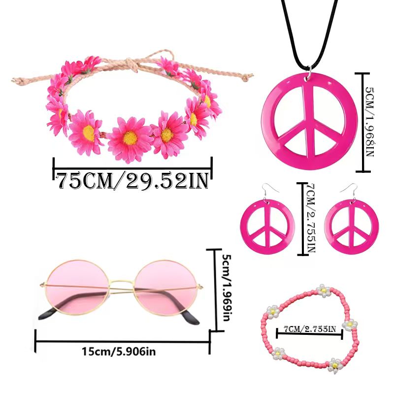 PESENAR Hippie Costume Accesso – обзор и цена Women'S Accessories In The 60S