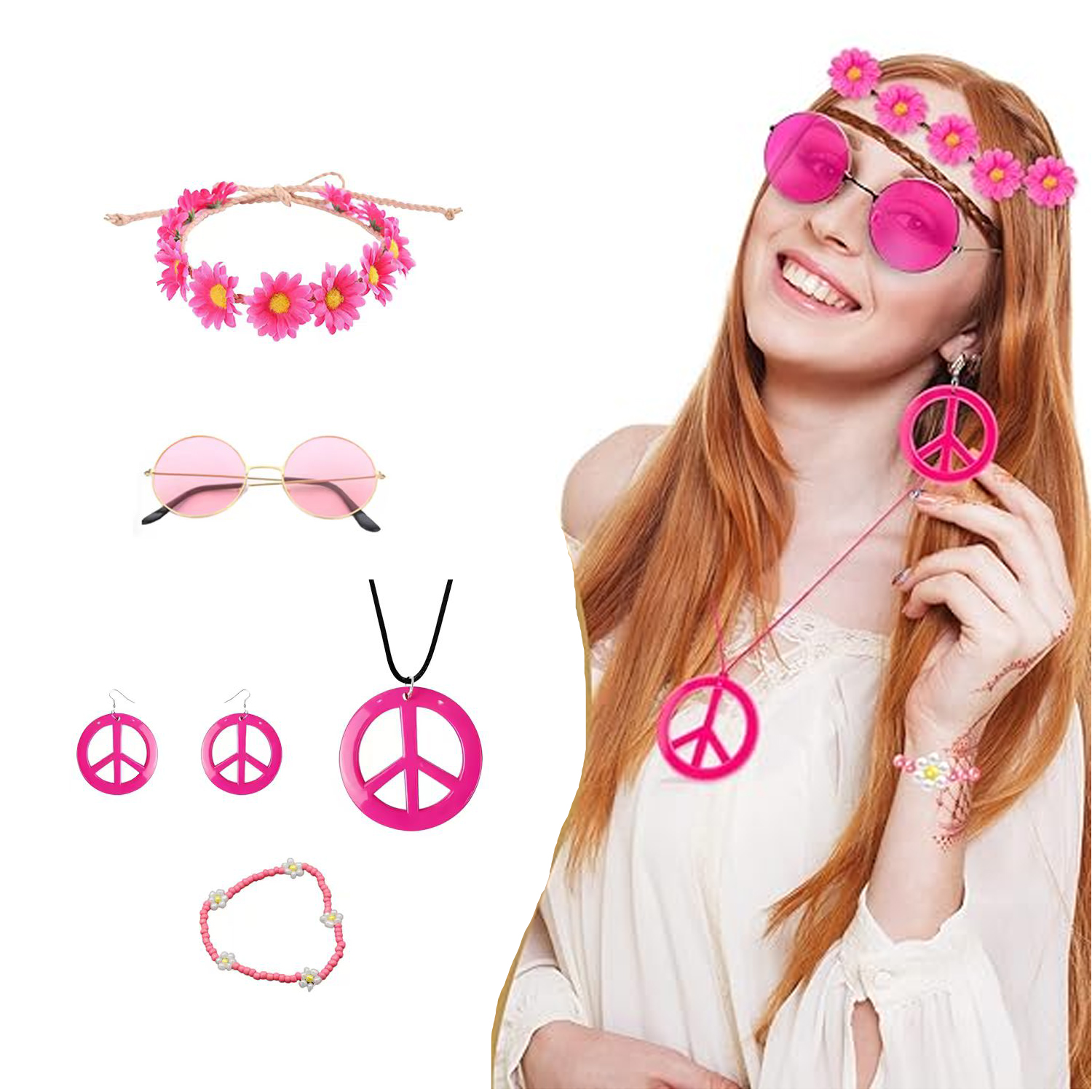 PESENAR Hippie Costume Accesso – обзор и цена Women'S Accessories In The 60S