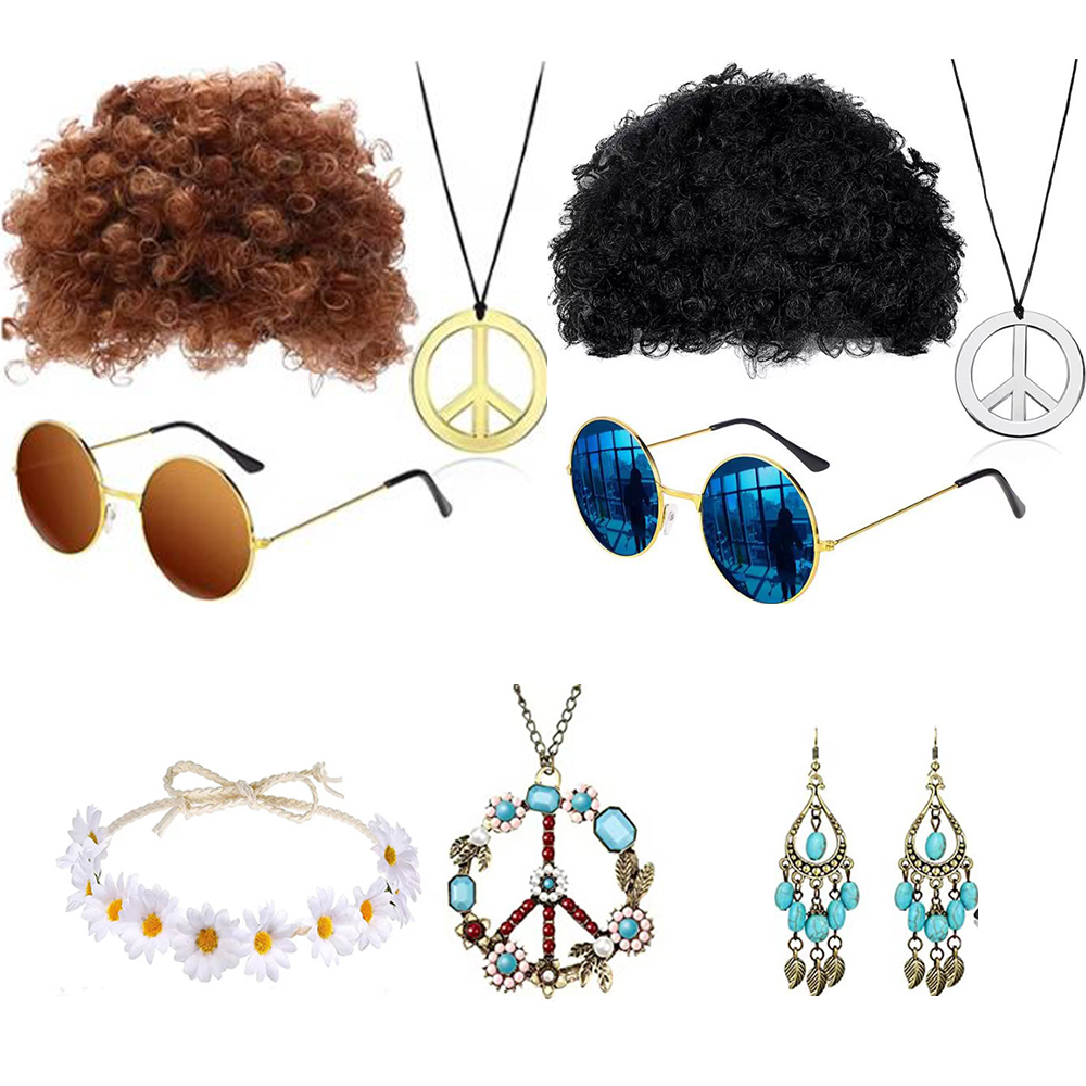 Hippie 60S Accessory Set Wig S – обзор и цена Women'S Accessories In The 60S