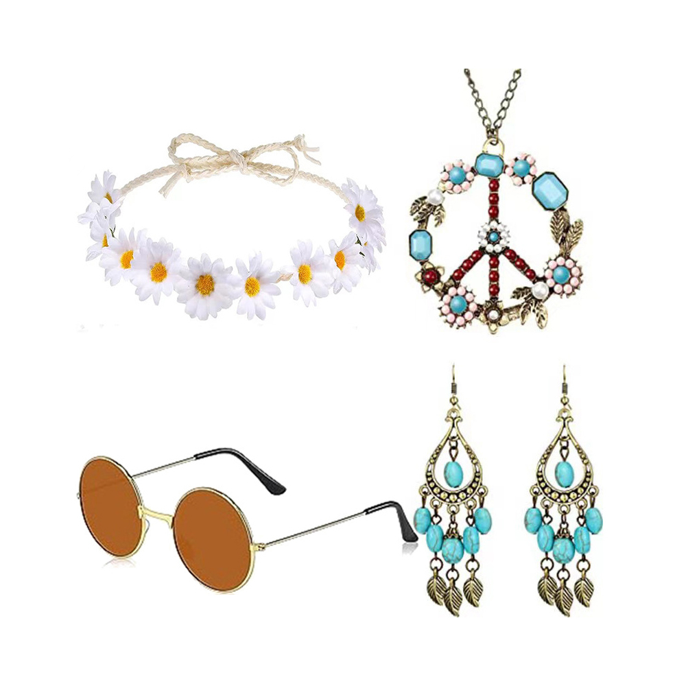 Hippie 60S Accessory Set Wig S – обзор и цена Women'S Accessories In The 60S