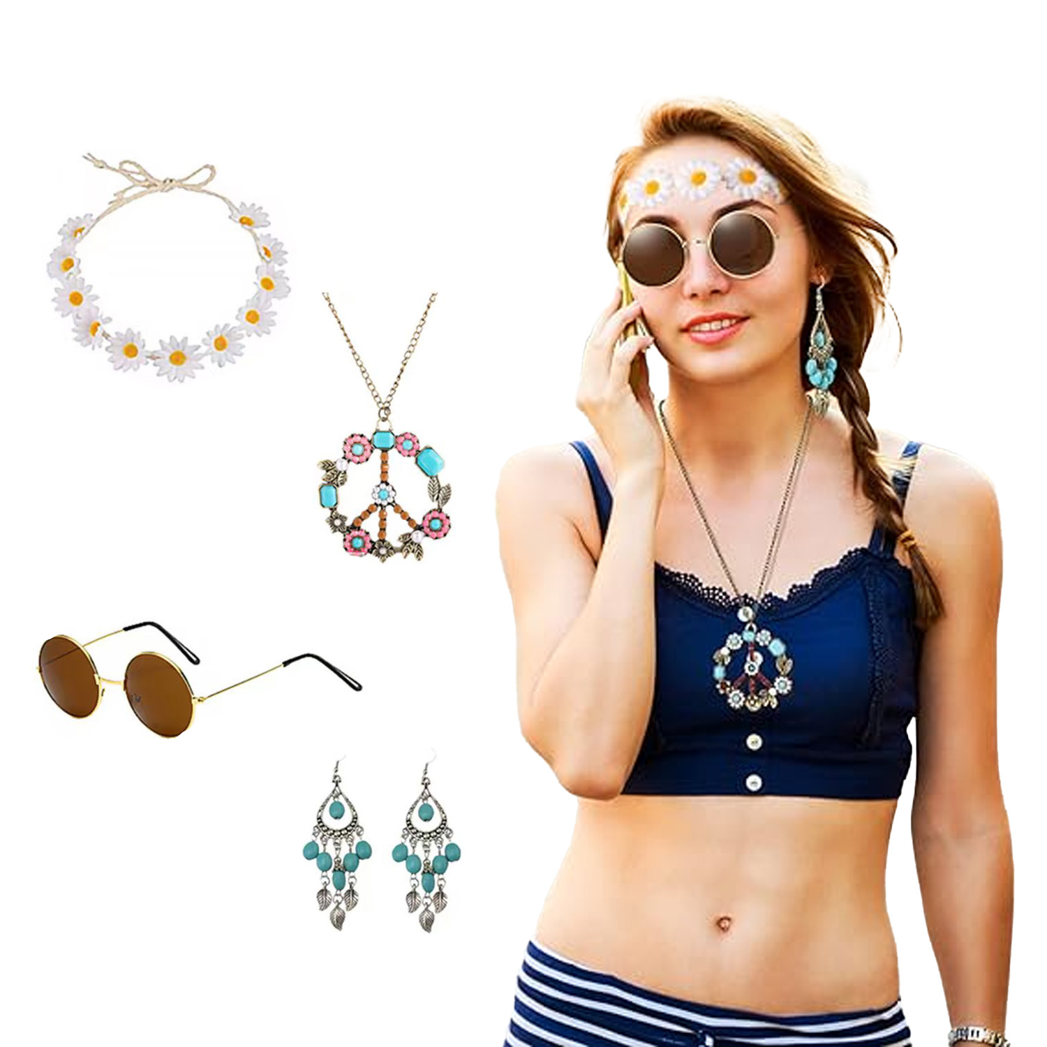 PESENAR Hippie Costume Accesso – обзор и цена Women'S Accessories In The 60S