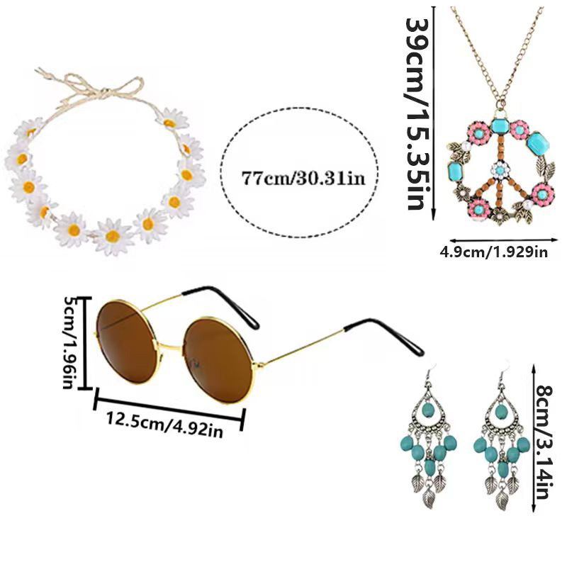 PESENAR Hippie Costume Accesso – обзор и цена Women'S Accessories In The 60S