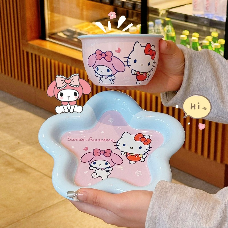 Cartoon Cat Print Ceramic Dinn – обзор и цена Women Accessories Combo Gift