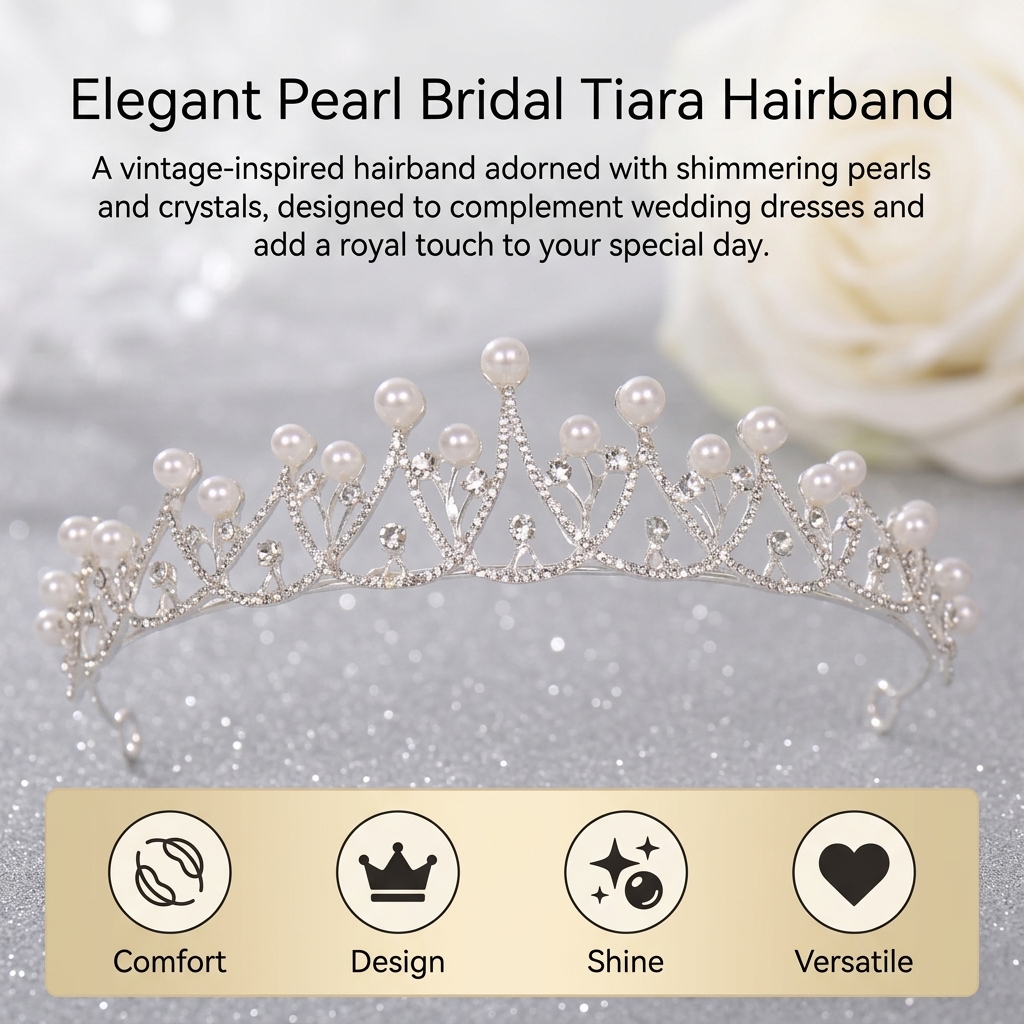 Bridal Crown Headpiece Pearl L – обзор и цена Women Accessories For Wedding
