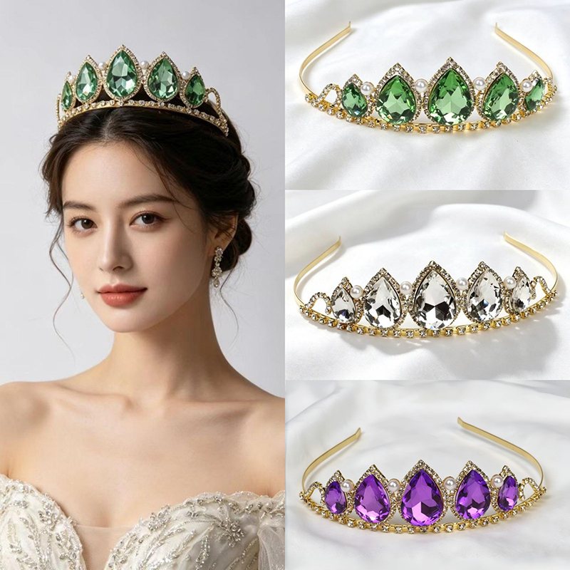 Green Water Drop Rhinestone Cr – обзор и цена Women Accessories For Wedding