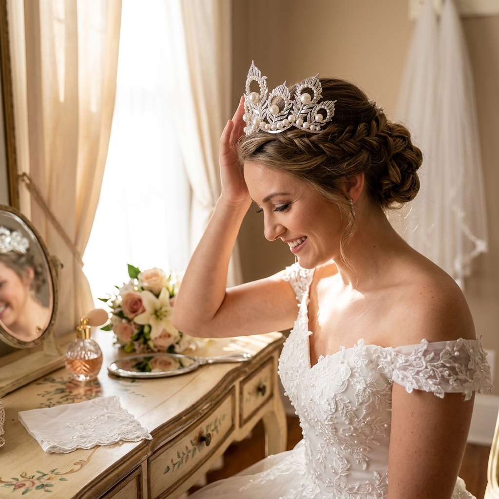 Pearl Crown Headpiece With Pea – обзор и цена Women Accessories For Wedding