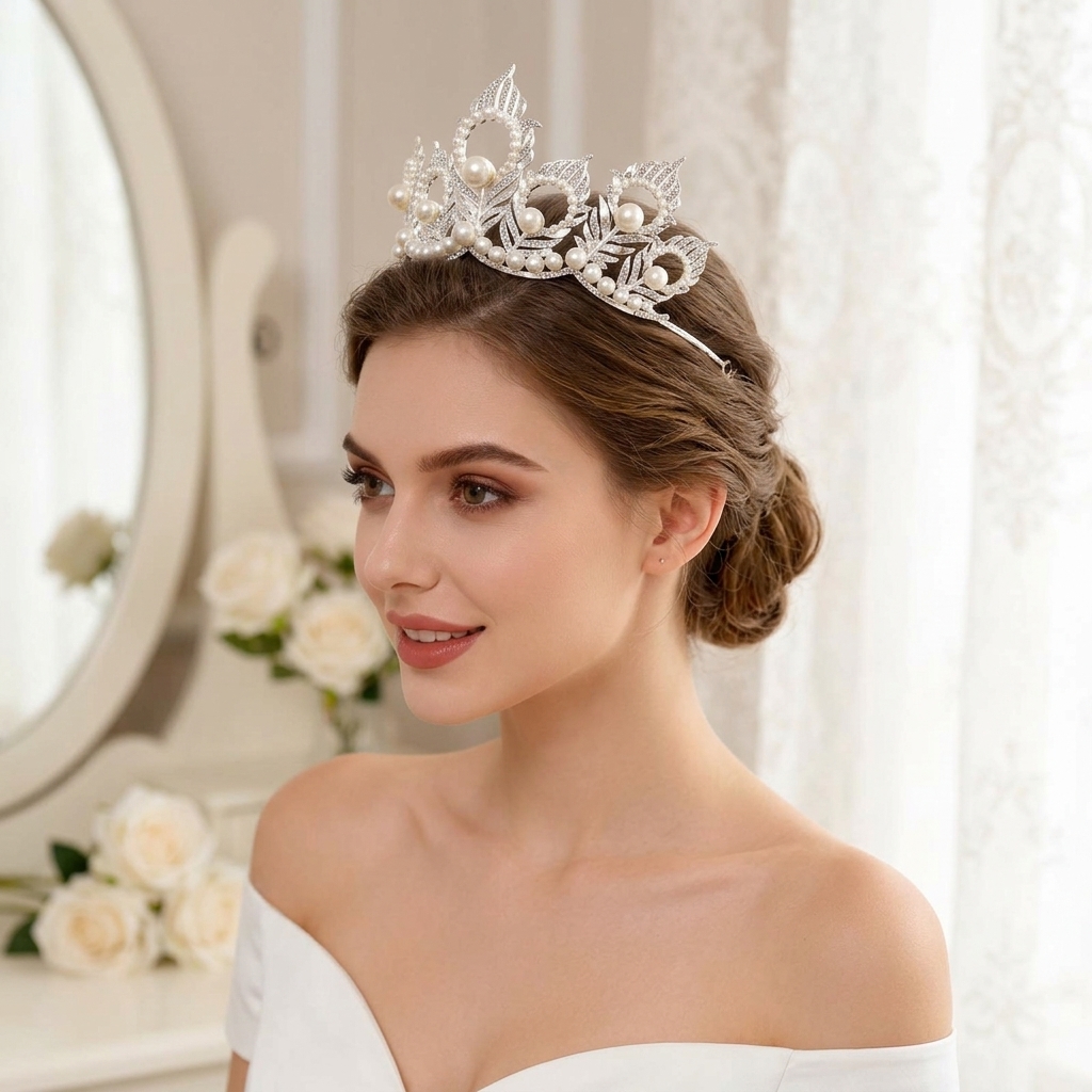 Pearl Crown Headpiece With Pea – обзор и цена Women Accessories For Wedding