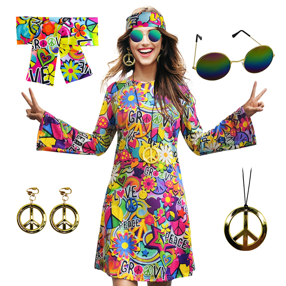 5pcs Set 60s 70s Women Hippie  – обзор и цена Women'S Accessories In The 60S